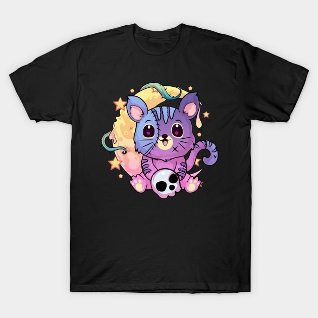Pastel Goth Kawaii Cat T-Shirt by DionArts